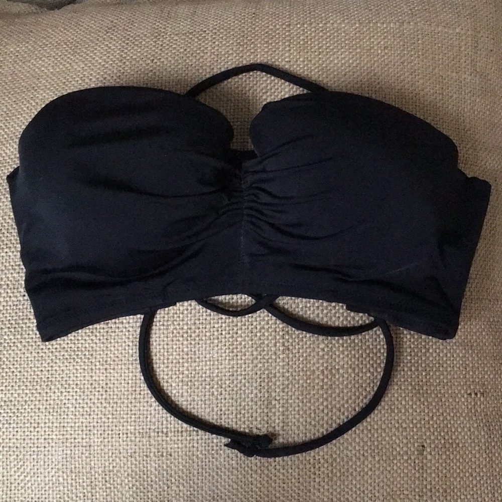 Victoria Secret corset black swim top Sz 34D